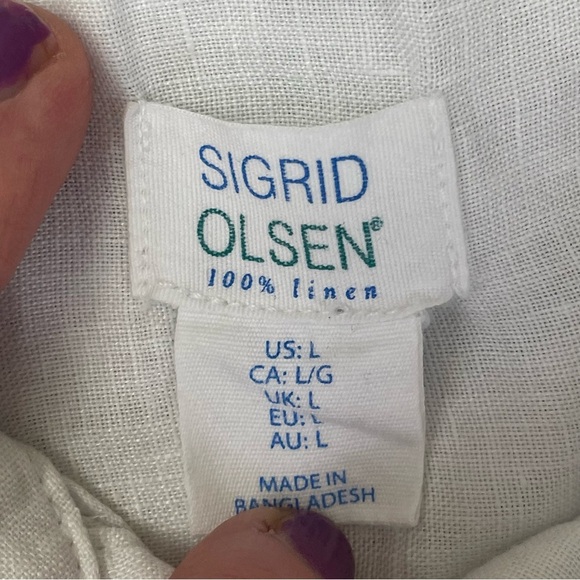 Sigred Olsen women’s Large white Linen tunic summer beach Resortwear - Picture 10 of 12
